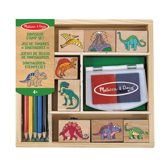 Imagen 0 de Set de Sellos Madera Dino 14 piezas Melissa & Doug