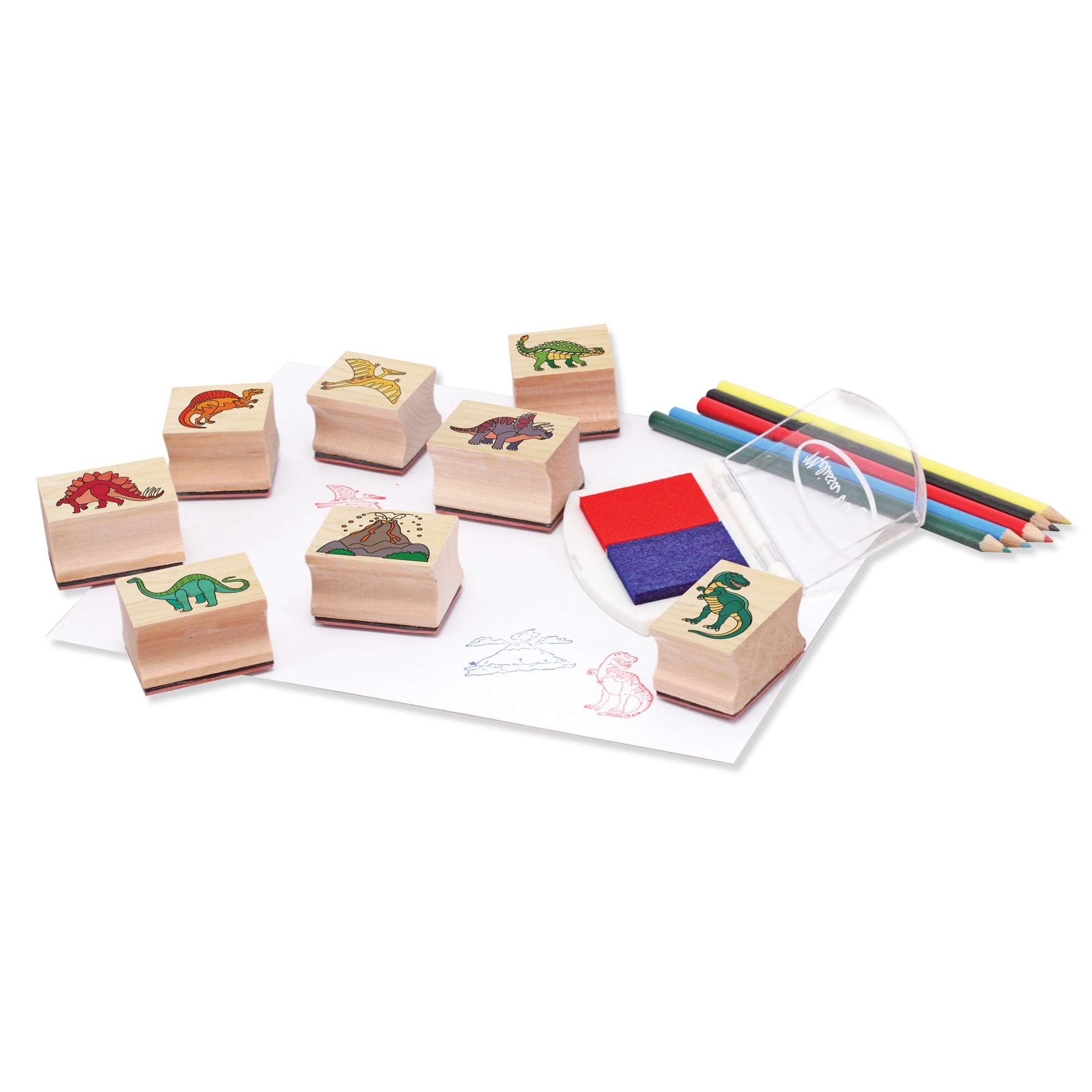 Set de Sellos Madera Dino 14 piezas Melissa & Doug 2