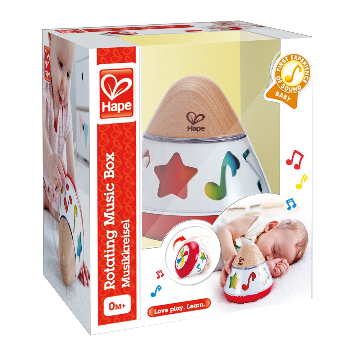 Caja música giratoria juguete de madera Hape 2