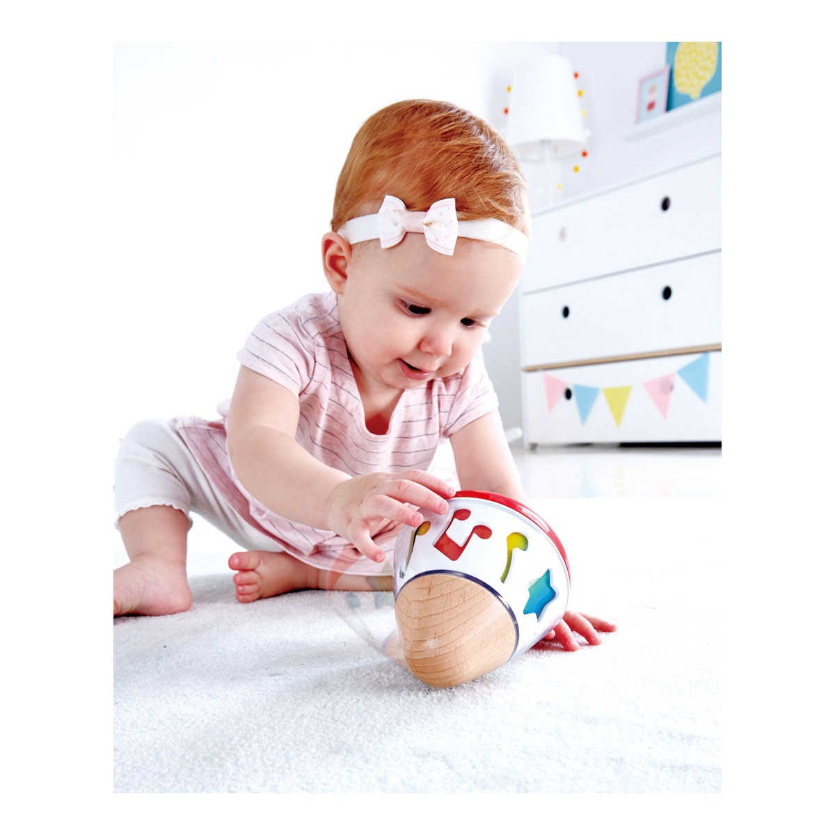 Caja música giratoria juguete de madera Hape 3