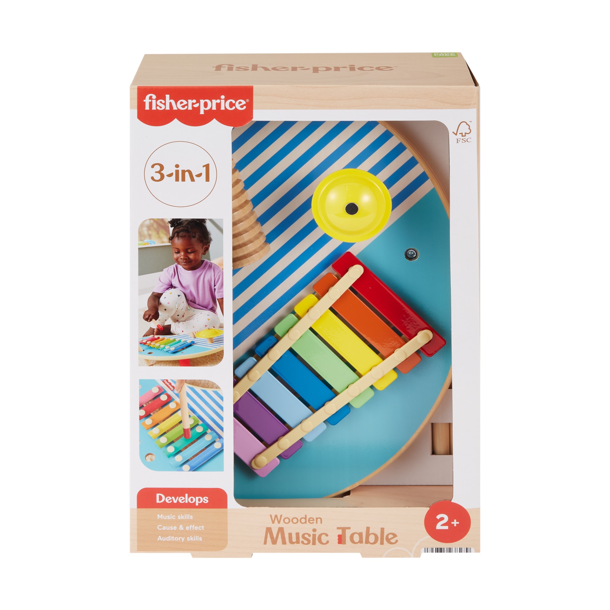 Mesa de madera con instrumentos de percusión Fisher-Price 6