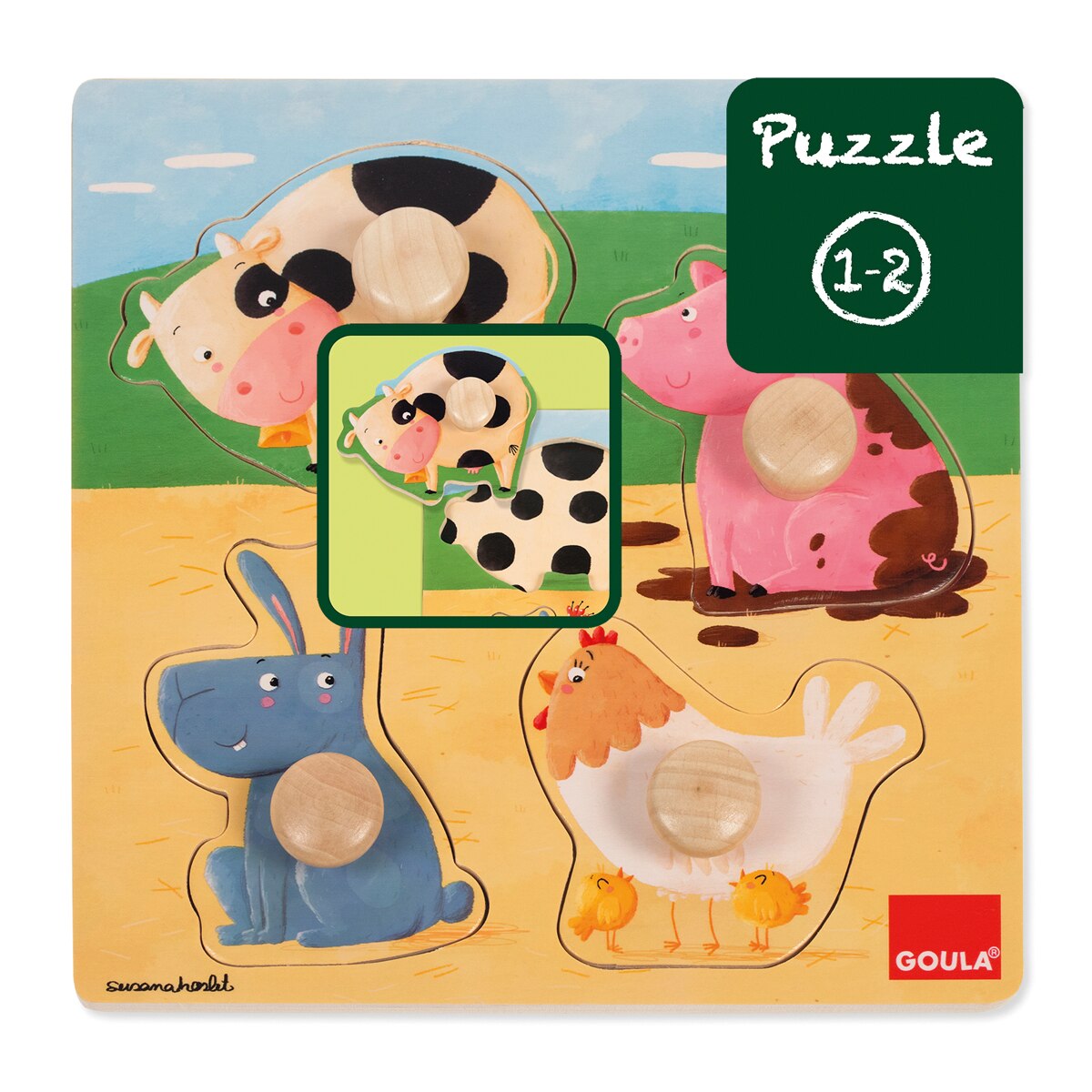 Puzzle Goula Animais da Quinta Cores 2