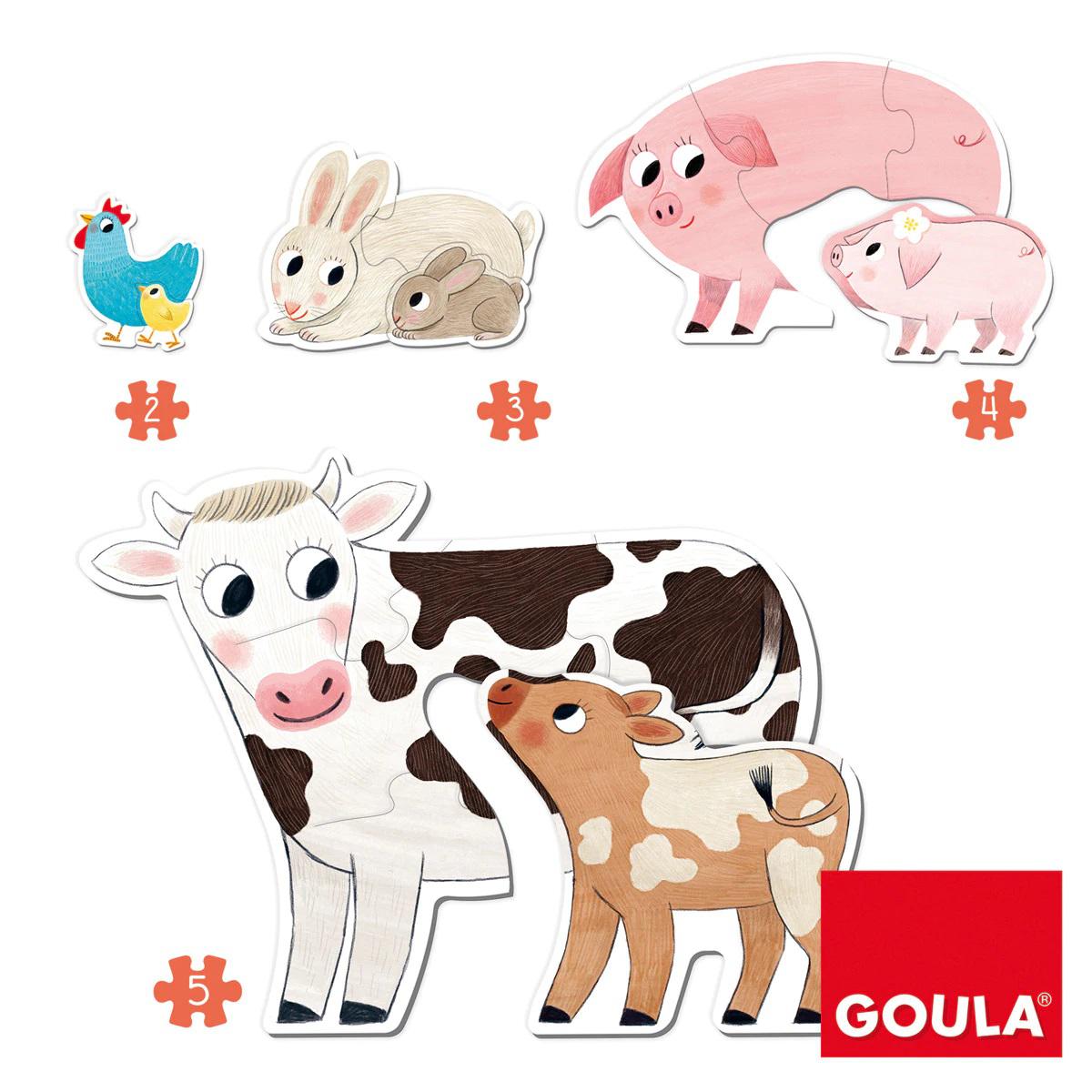 Juguete de Madera Puzzle XXL mamás y bebés Goula 4