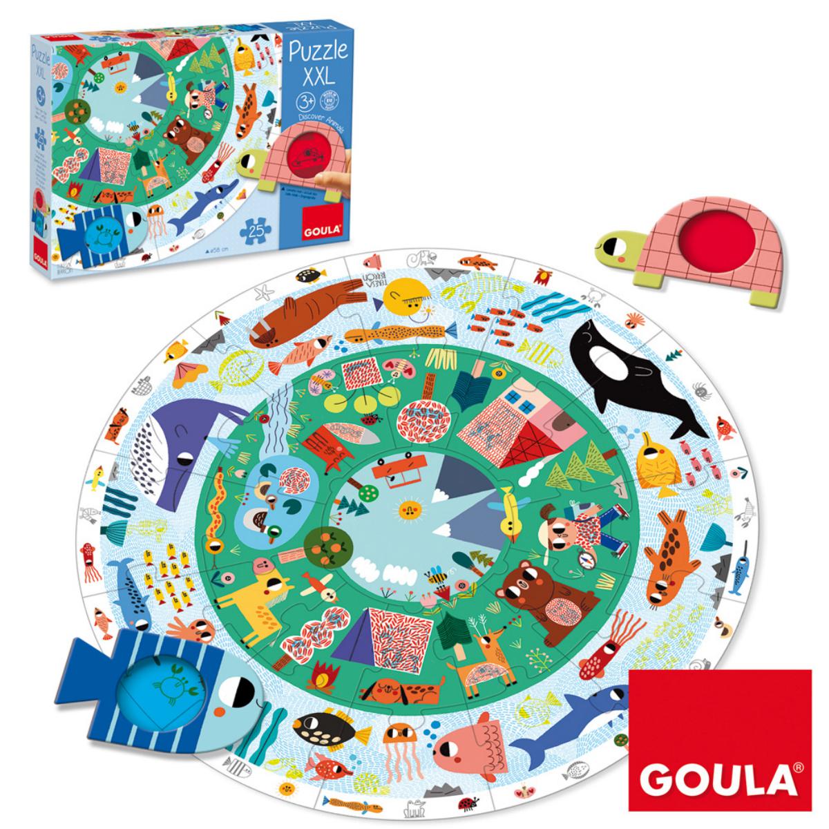 Juguete de Madera Puzzle XXL descubre animales Goula 2