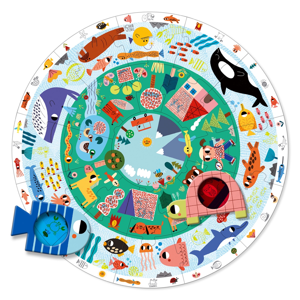 Juguete de Madera Puzzle XXL descubre animales Goula 4
