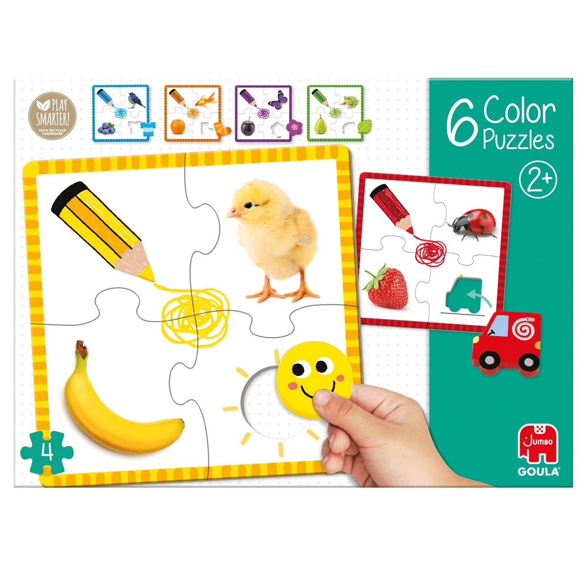 Juguete de Madera educativo 6 puzzles de 4 piezas Color Puzzle Goula 5