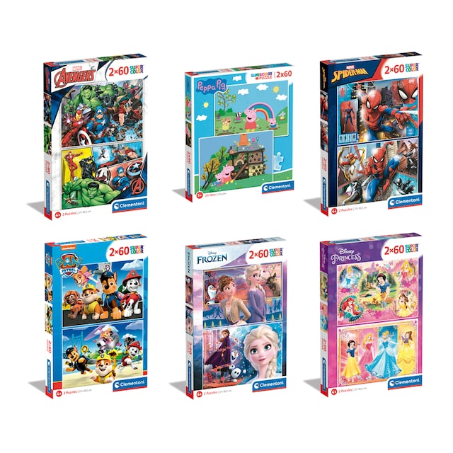 2 puzzles 60 piezas Clementoni