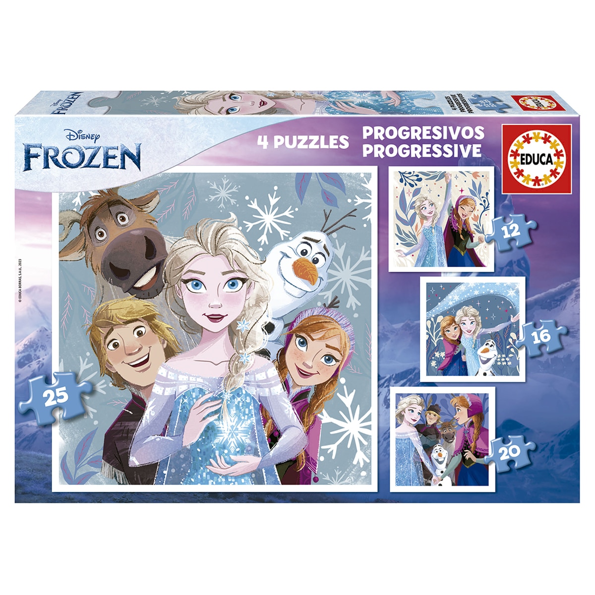 Imagen 0 de Puzzles Progresivos Frozen 12-16-20-25 Educa
