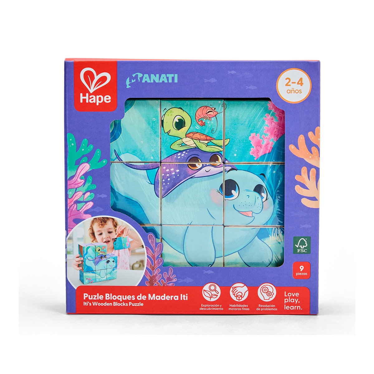 Hape - Puzzle de bloques el pequeño Manatí Hape