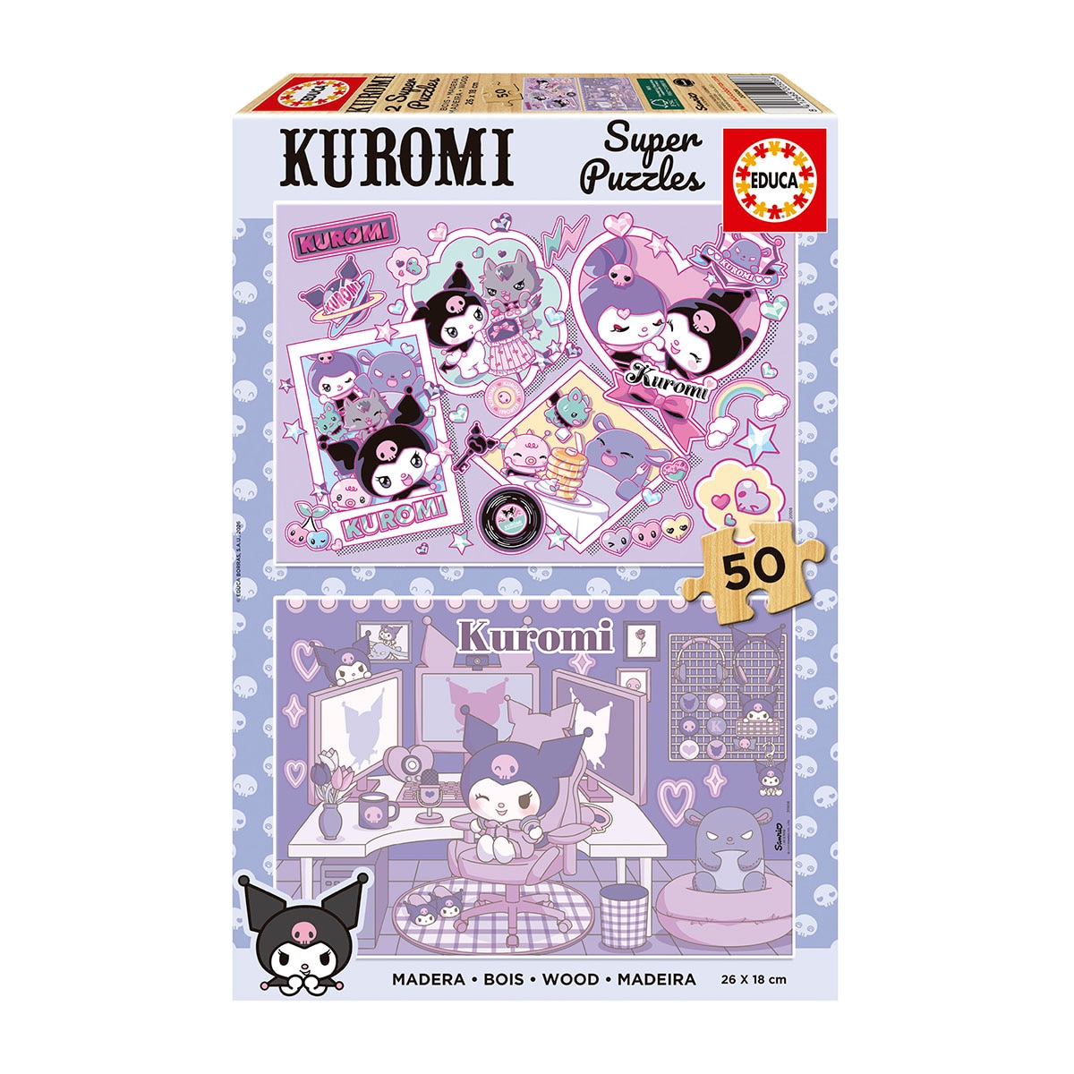 Imagen 0 de Puzzle 2X50 Kuromi (Madera) Educa