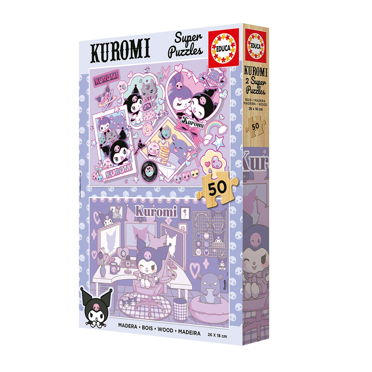 Puzzle de Madeira 2x50 Kuromi 3