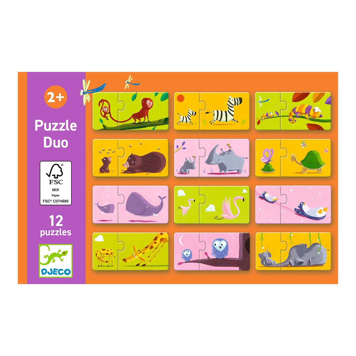 Juego 12 Puzzles de 2 piezas Djeco 3