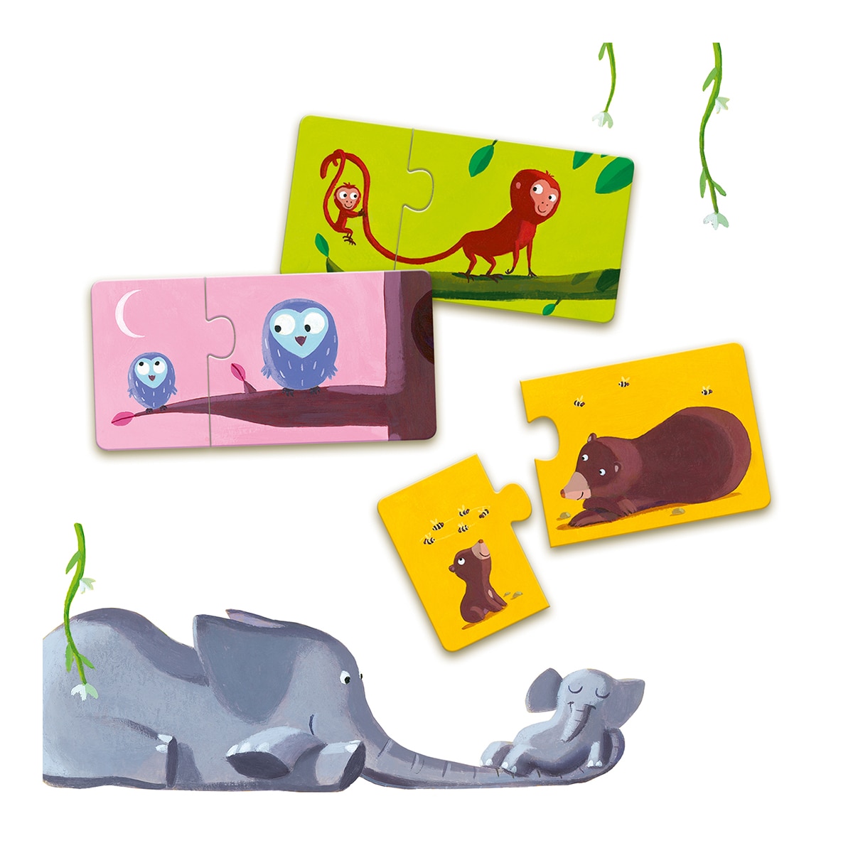 Juego 12 Puzzles de 2 piezas Djeco 4