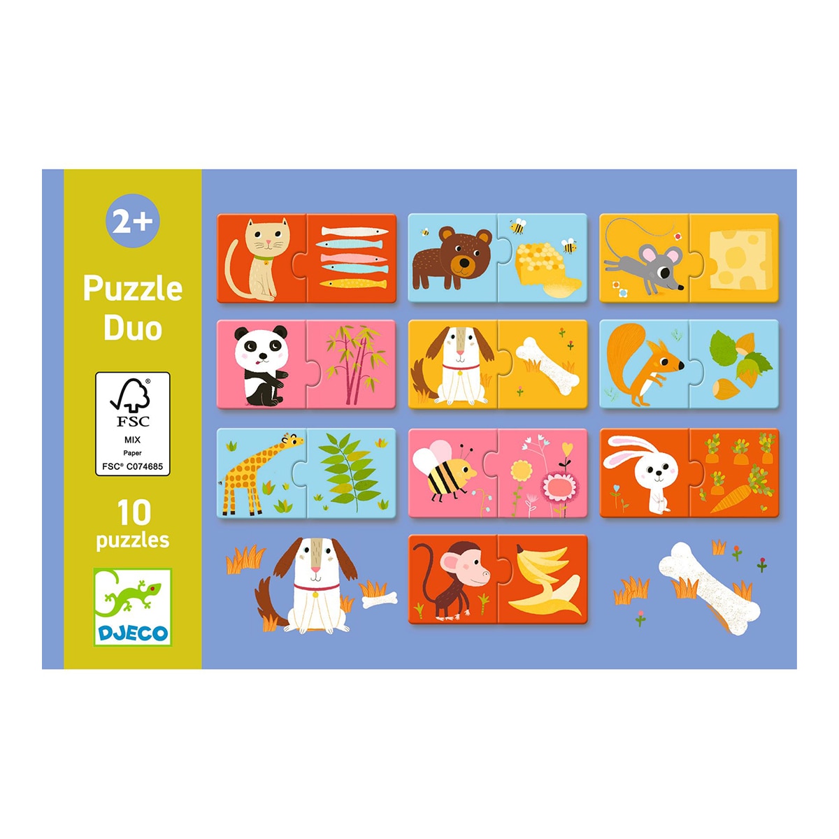 Juego 10 Puzzles de 2 piezas Djeco 3