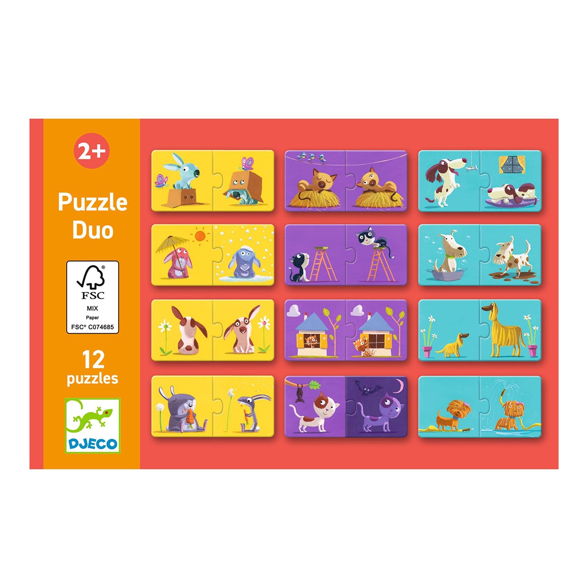 Juego 12 Puzzles de 2 piezas Djeco 3