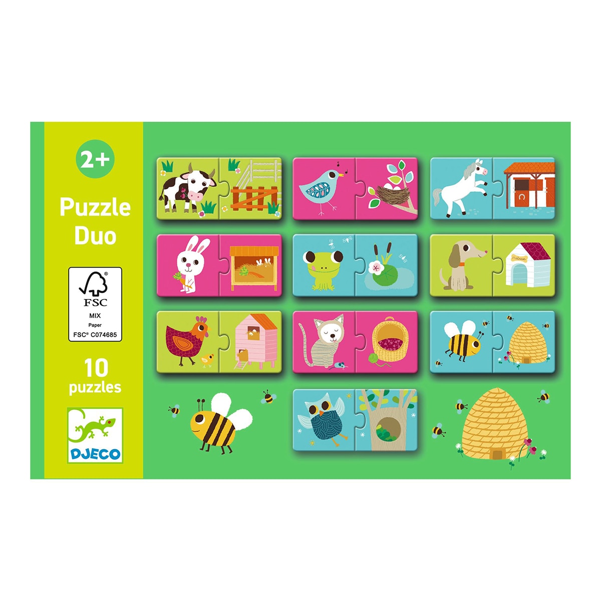 Juego 10 Puzzles de 2 piezas Djeco 3