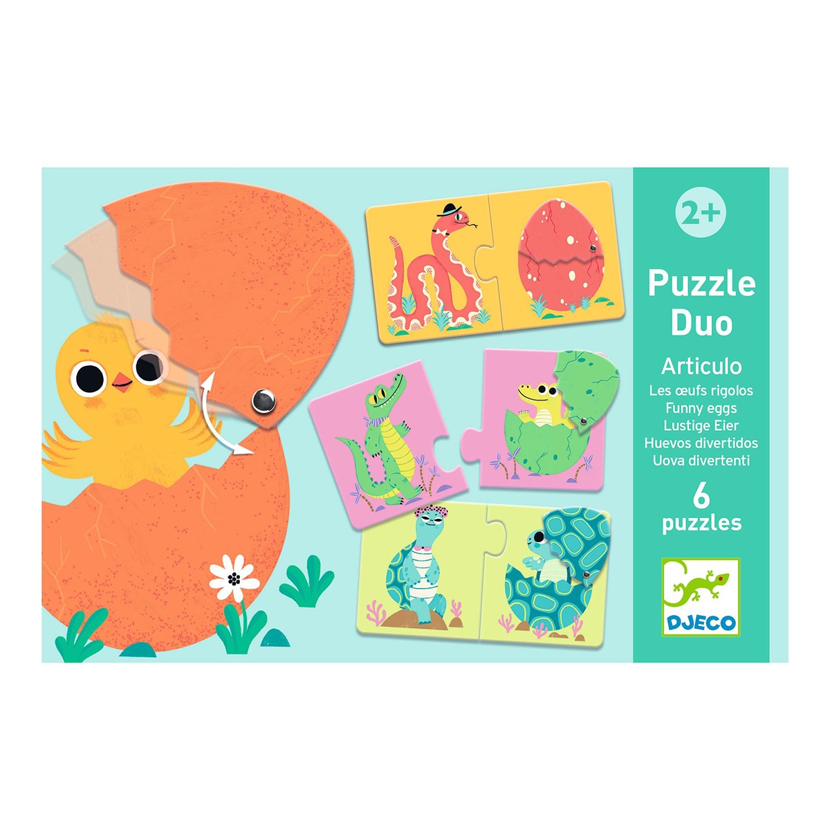 Juego Seis Puzzles articulados (12 piezas de cartón) Djeco 2