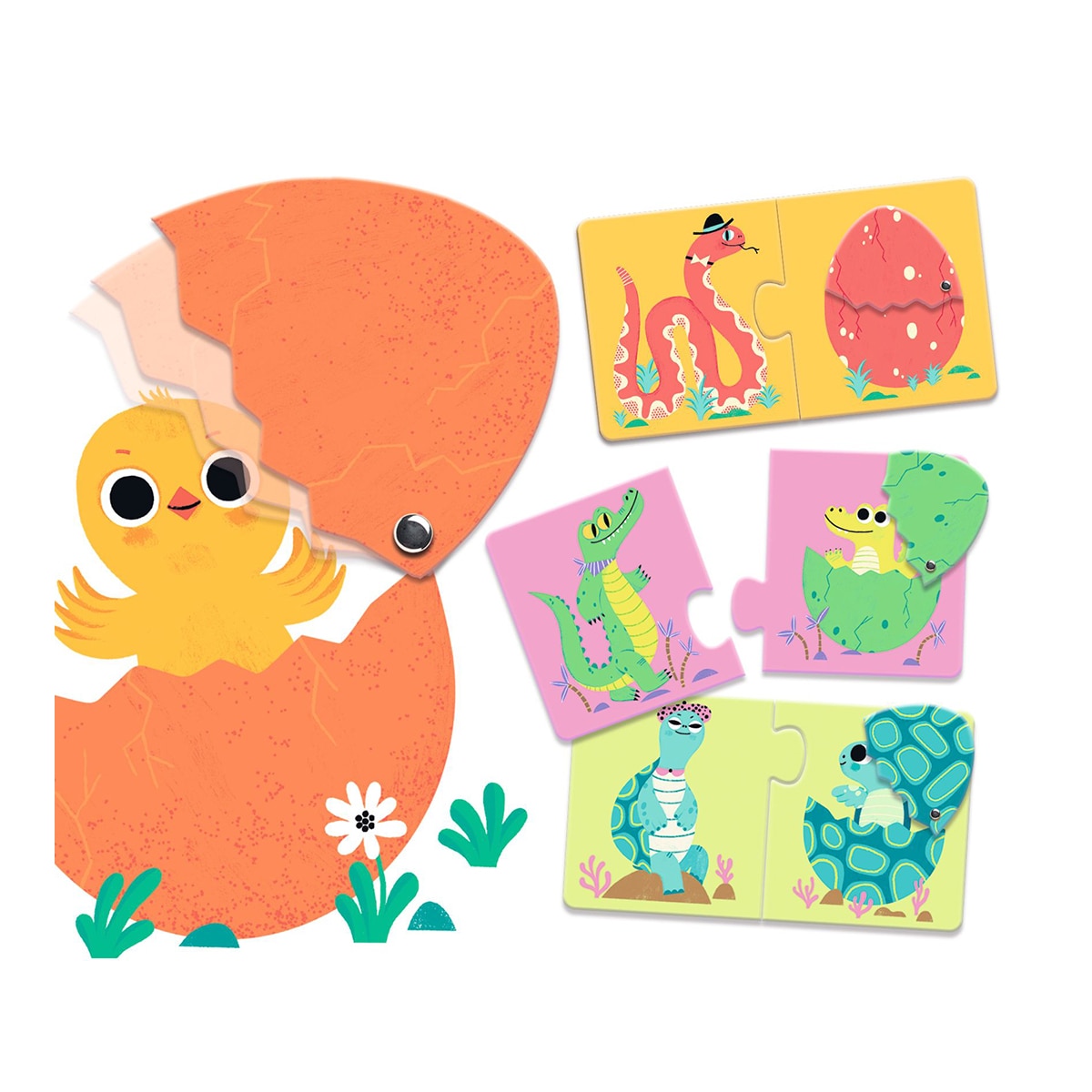 Juego Seis Puzzles articulados (12 piezas de cartón) Djeco 4