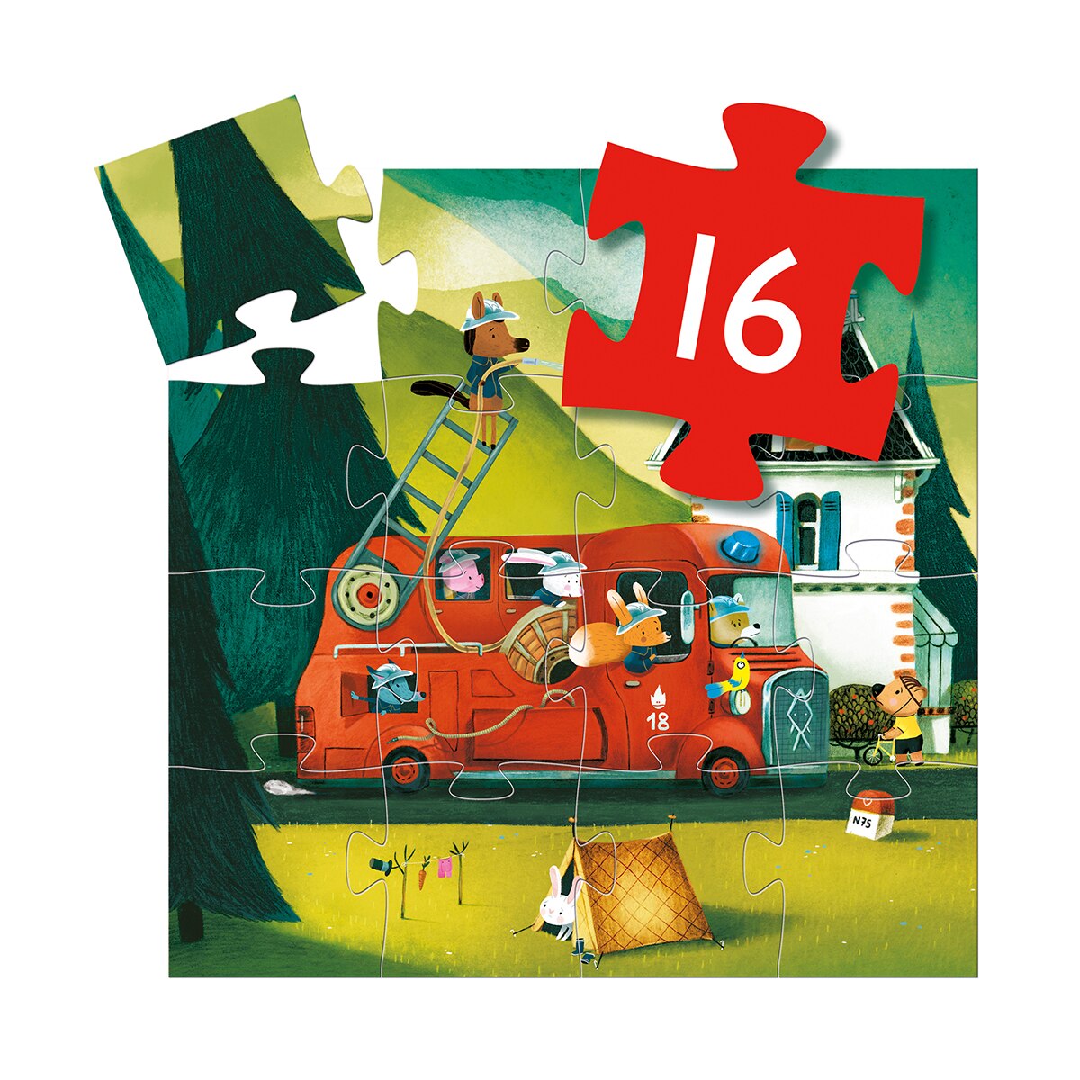Imagen 3 de Puzzle de cartón de 16 piezas (25 x 25 cm) Djeco