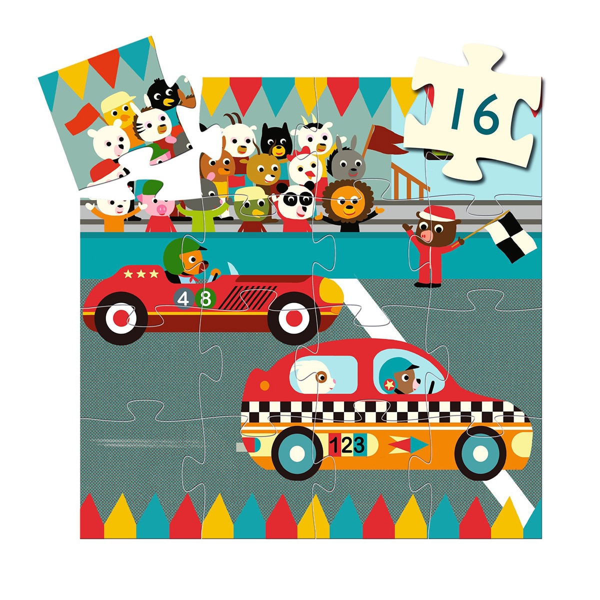 Puzzle de cartón de 16 piezas (25 x 25 cm) Djeco 2