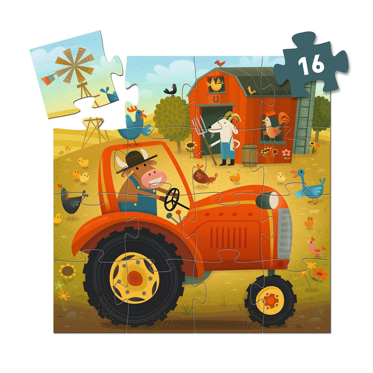 Puzzle de cartón de 16 piezas (25 x 25 cm) Djeco 2