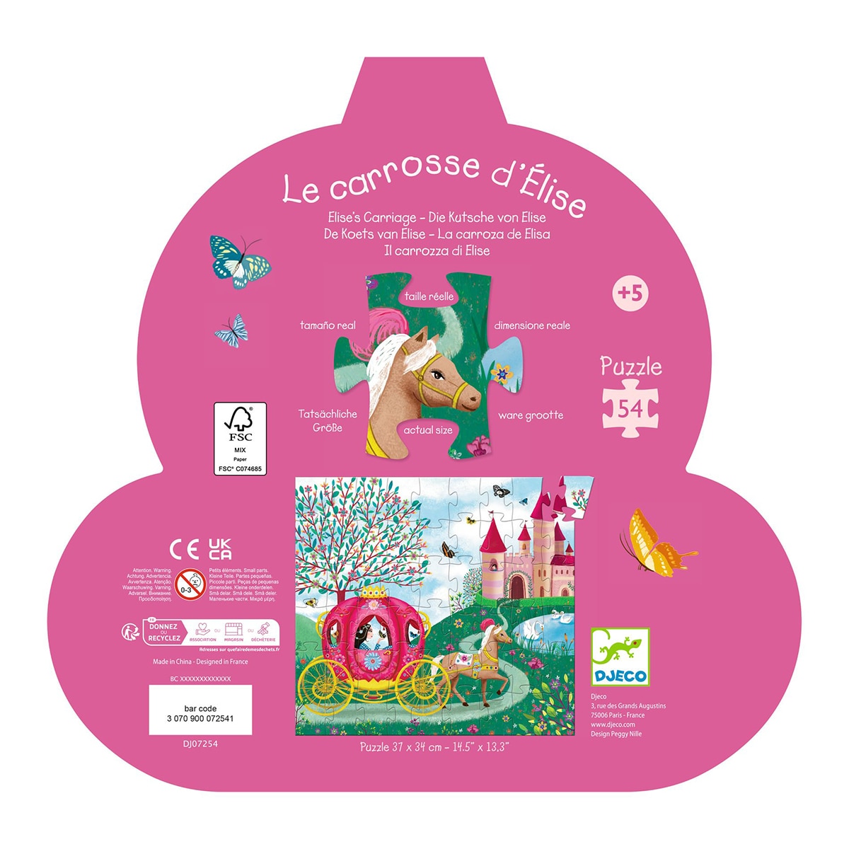 Puzzle de cartón de 54 piezas (40 x 37 cm) Djeco 3