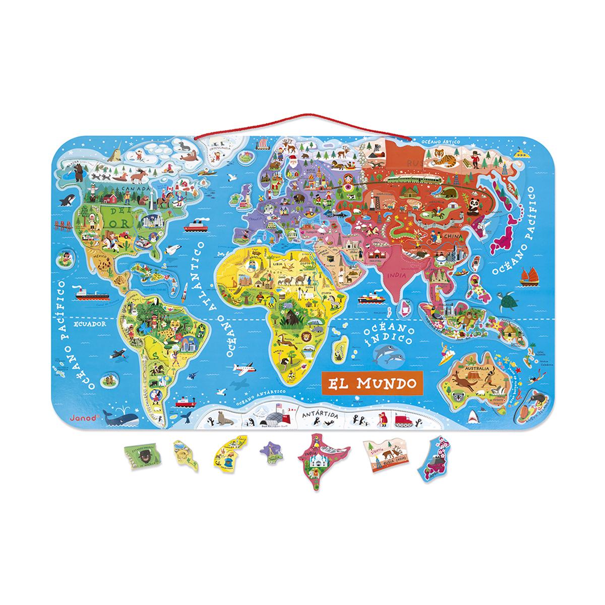 Imagen 0 de Puzle Magnético Atlas Mundial Versión En Español Janod