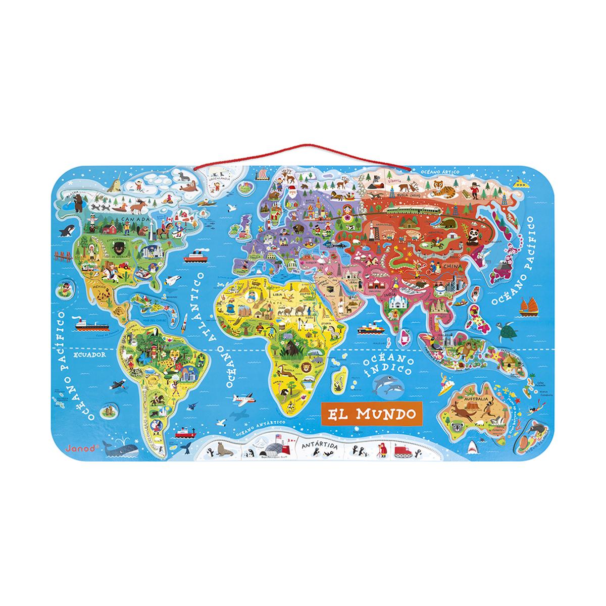 Puzle Magnético Atlas Mundial Versión En Español Janod 2