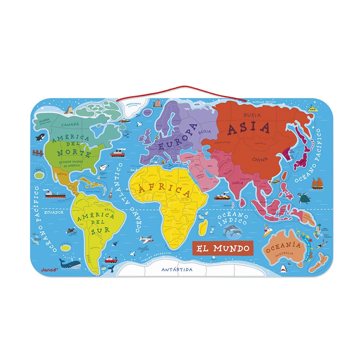 Puzle Magnético Atlas Mundial Versión En Español Janod 3