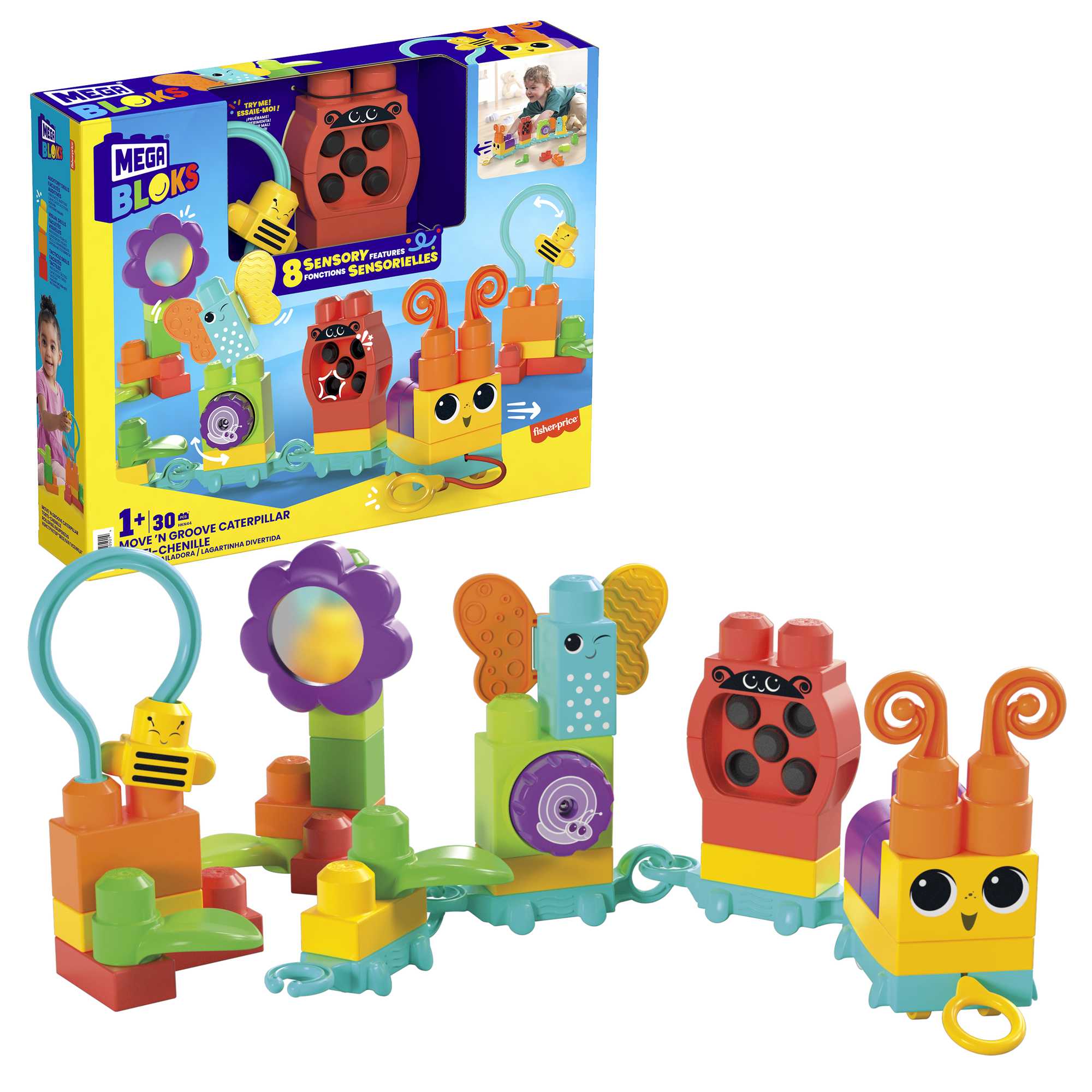 Juego de bloques de construcción Tren oruga Mega Bloks 3