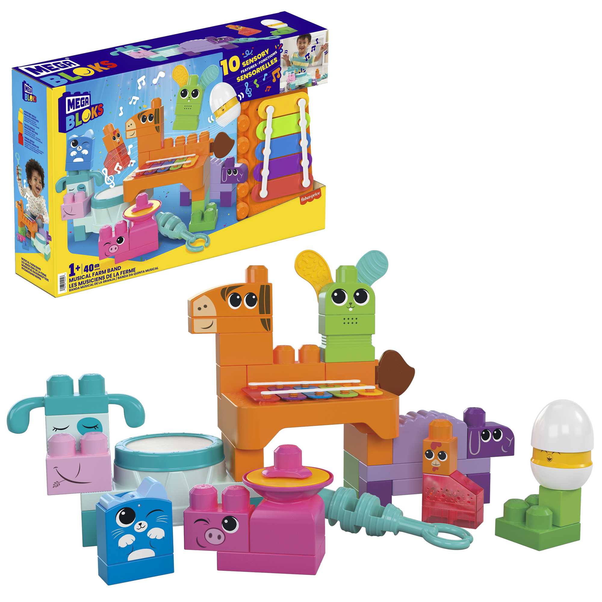 Bloques de construcción Banda granja musical Mega Bloks 3