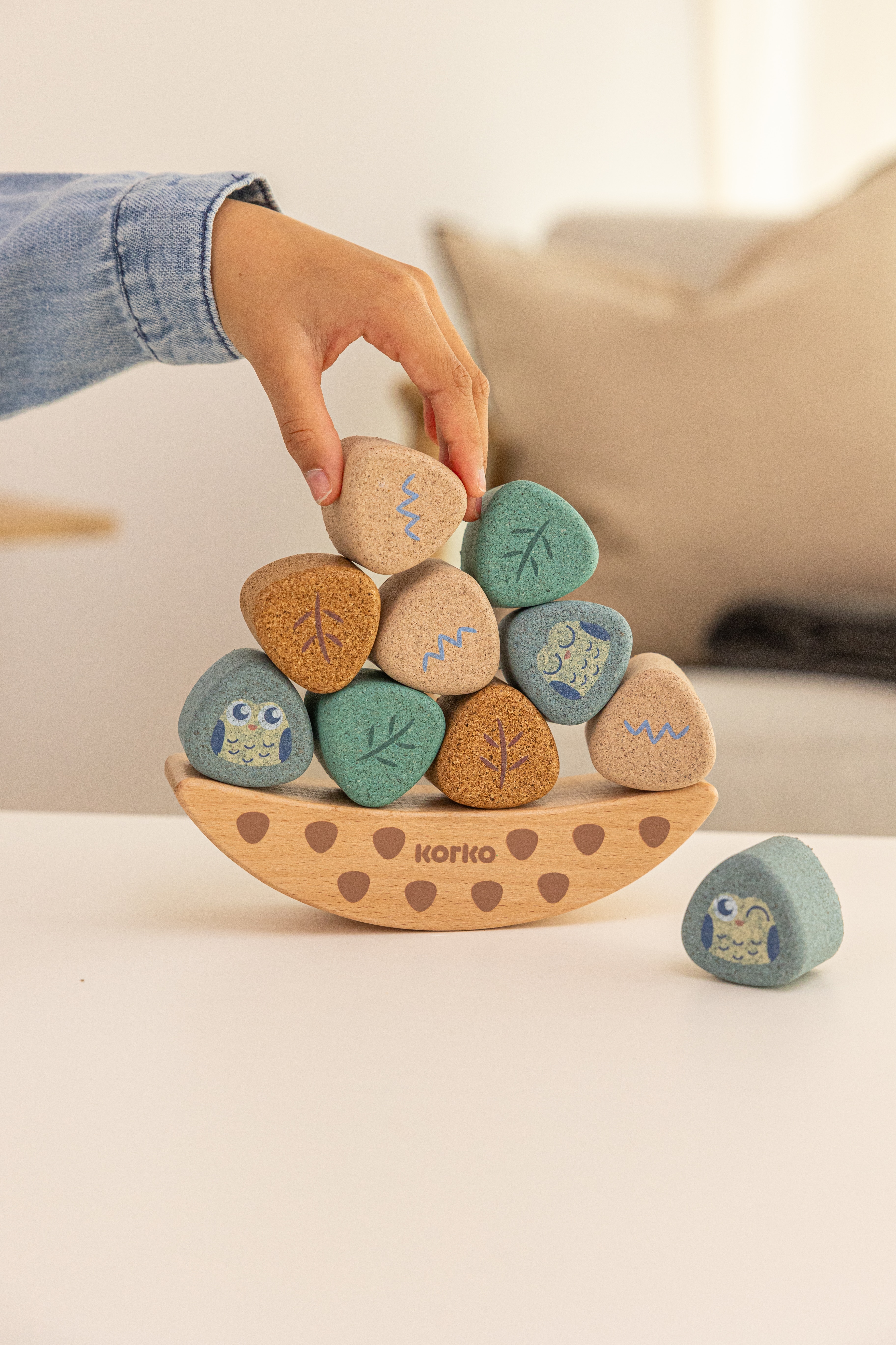 Juego de equilibrio El Búho de corcho Korko 2