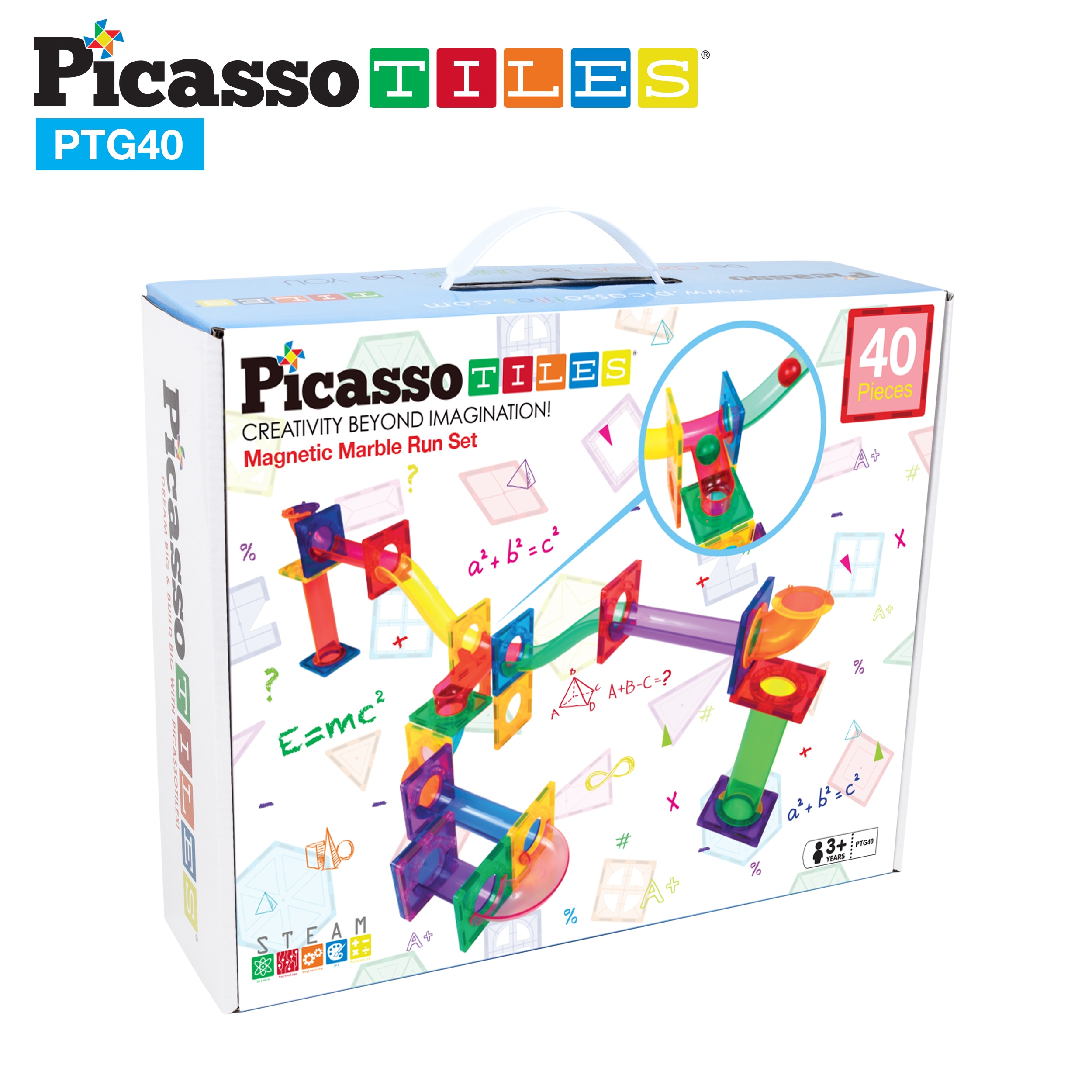Juego de construcción Circuito de canicas magnético 40 piezas Picasso Tiles 2