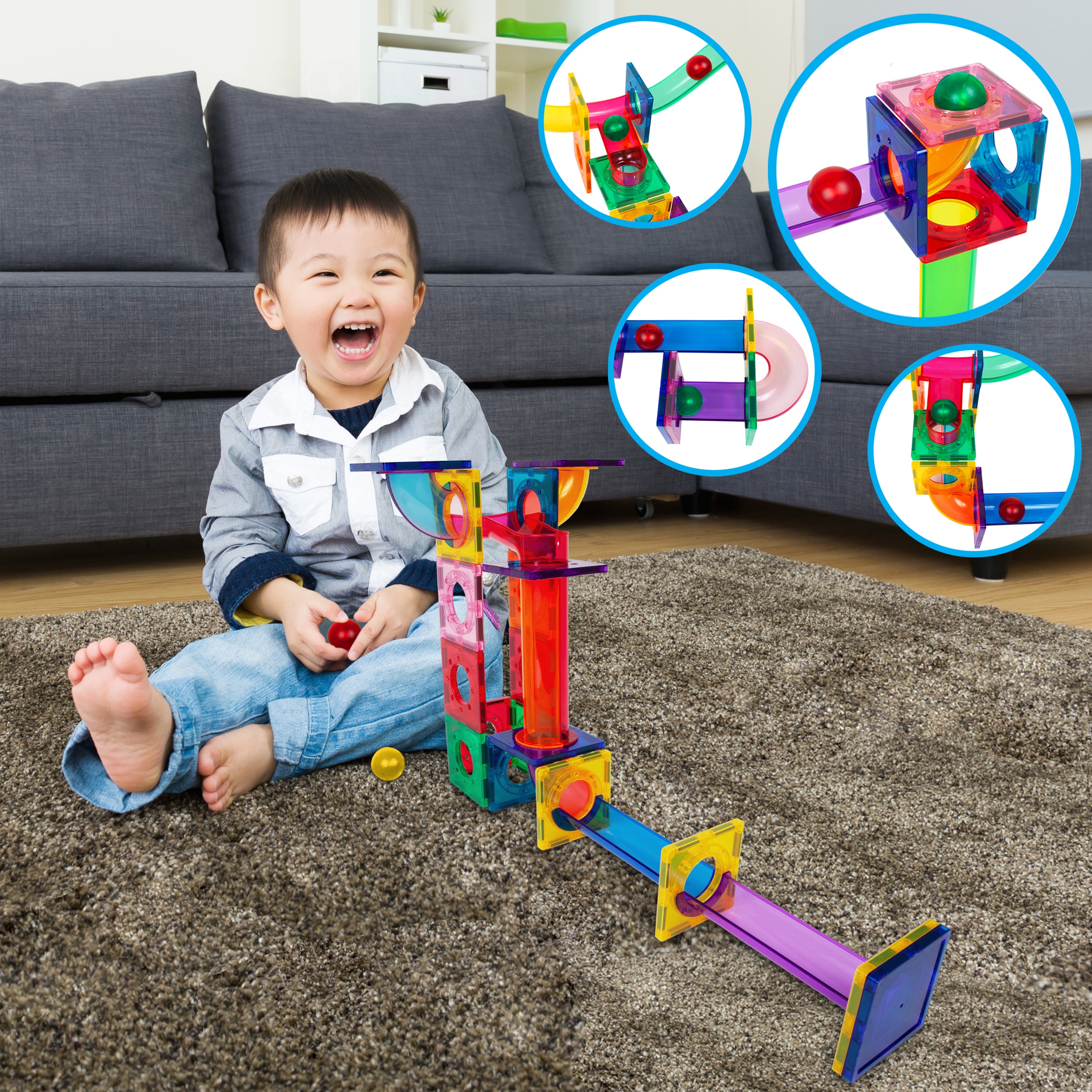Juego de construcción Circuito de canicas magnético 40 piezas Picasso Tiles 8