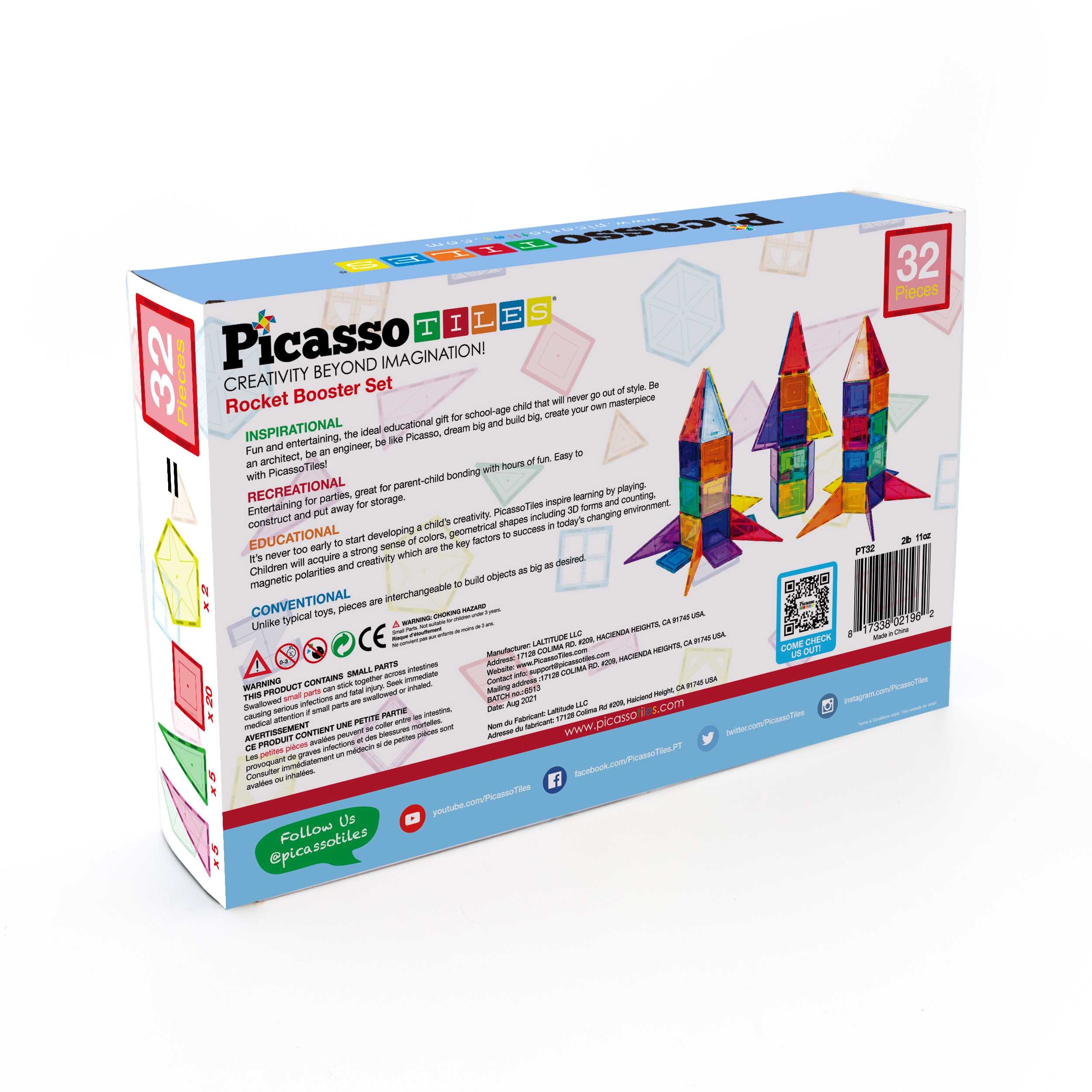 Juego de construcción Bloques magnéticos 32 piezas Picasso Tiles 10