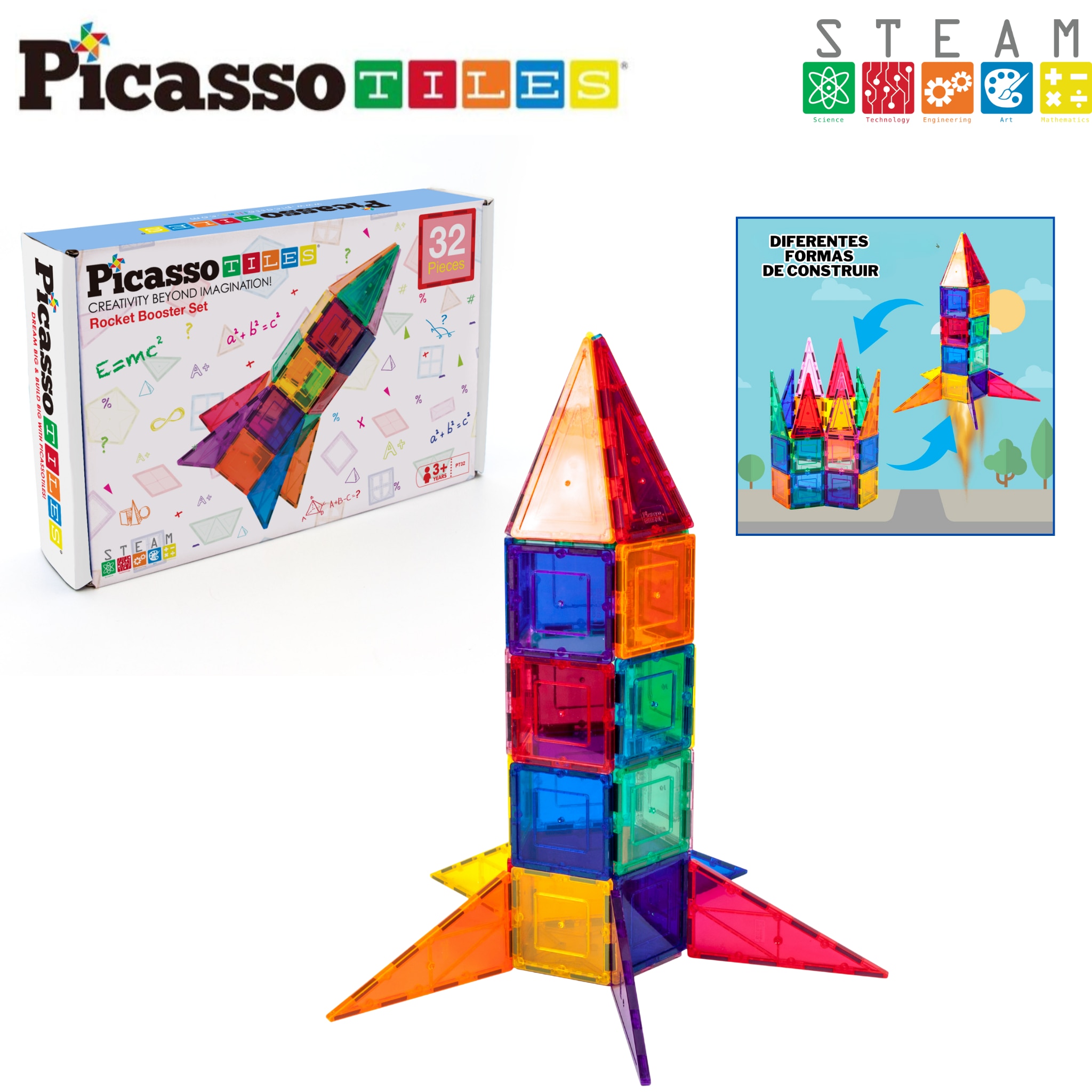 Juego de construcción Bloques magnéticos 32 piezas Picasso Tiles 11