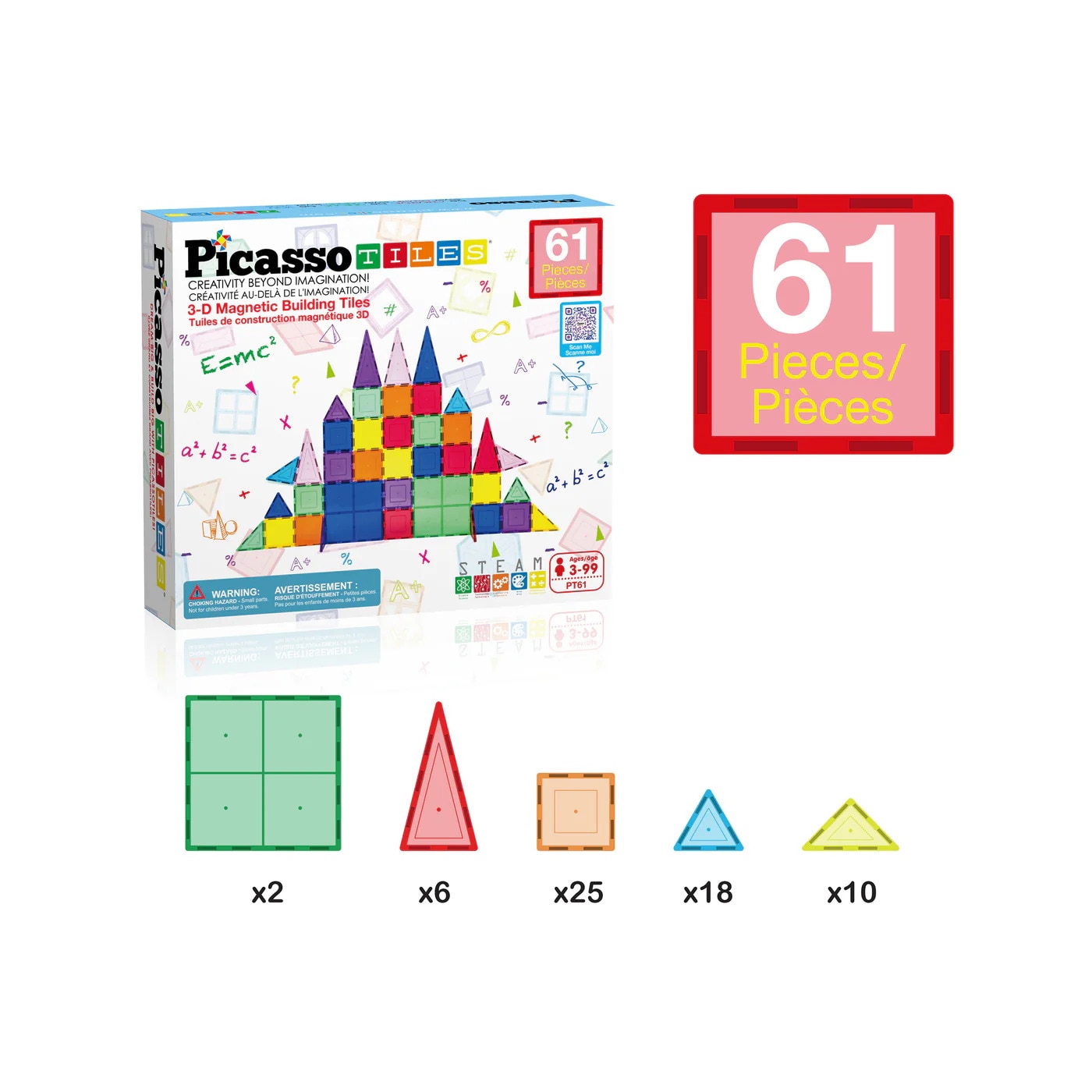 Juego de construcción Bloques magnéticos 61 piezas Picasso Tiles 4