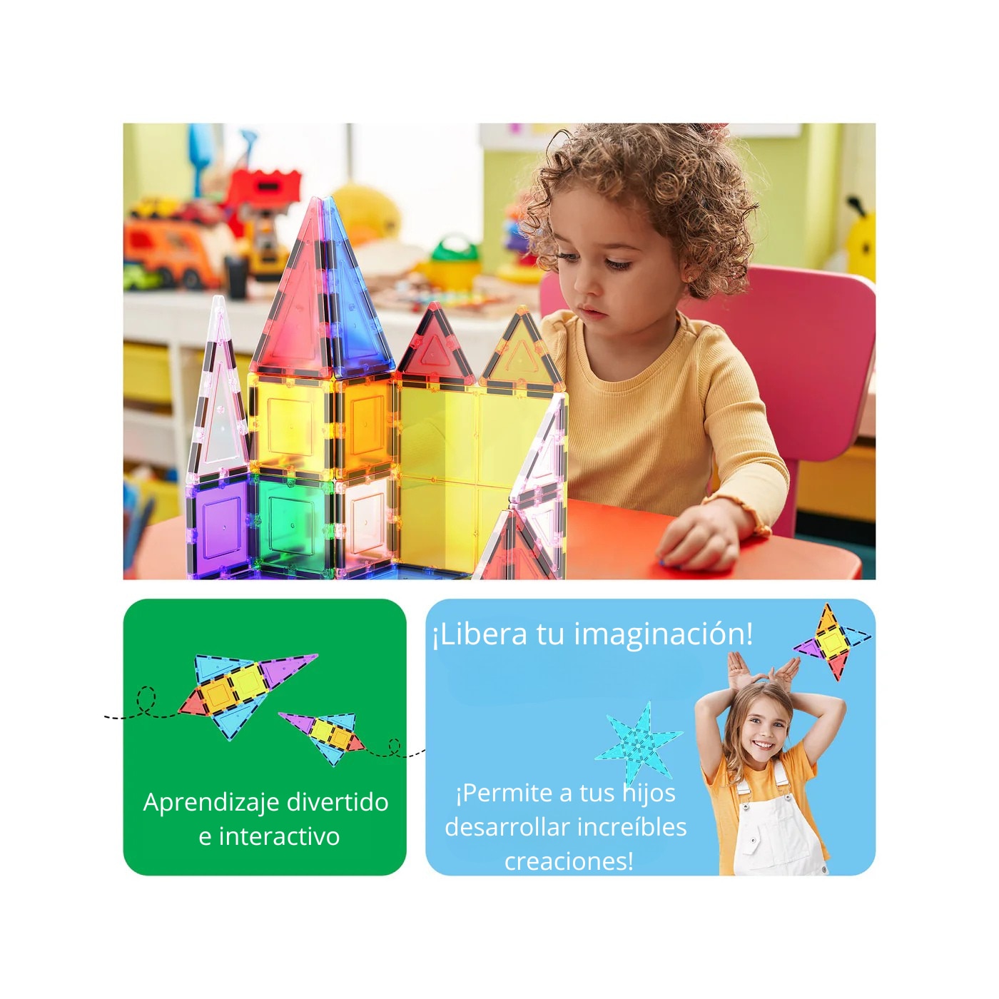 Juego de construcción Bloques magnéticos 61 piezas Picasso Tiles 11