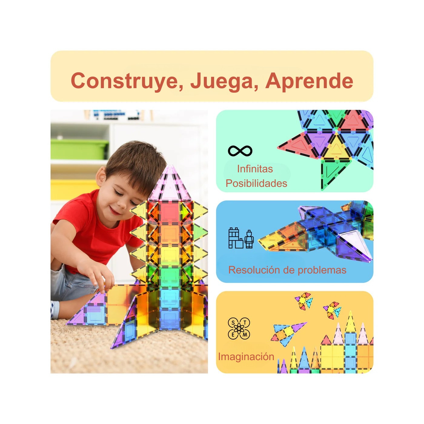 Juego de construcción Bloques magnéticos 61 piezas Picasso Tiles 12
