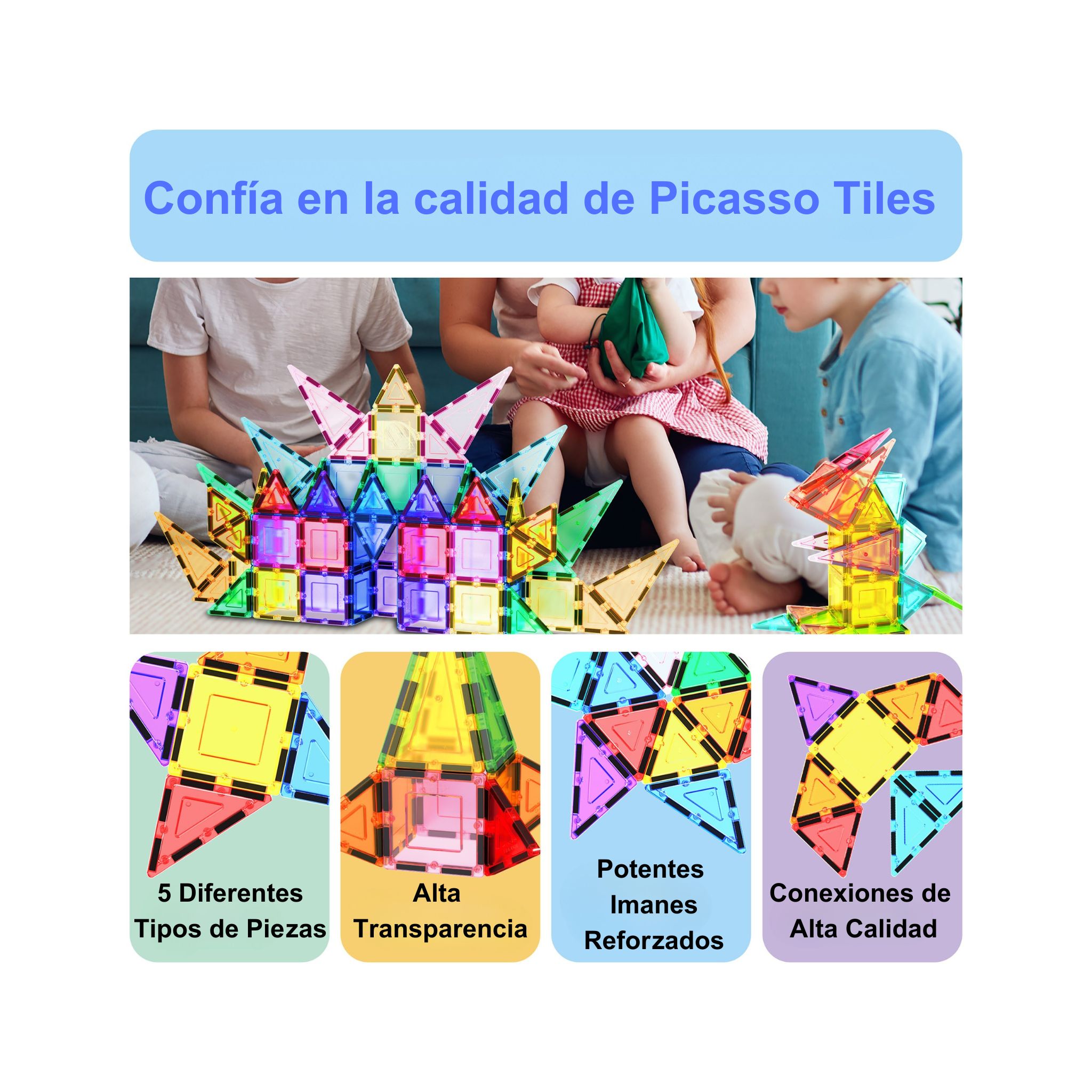 Juego de construcción Bloques magnéticos 61 piezas Picasso Tiles 14