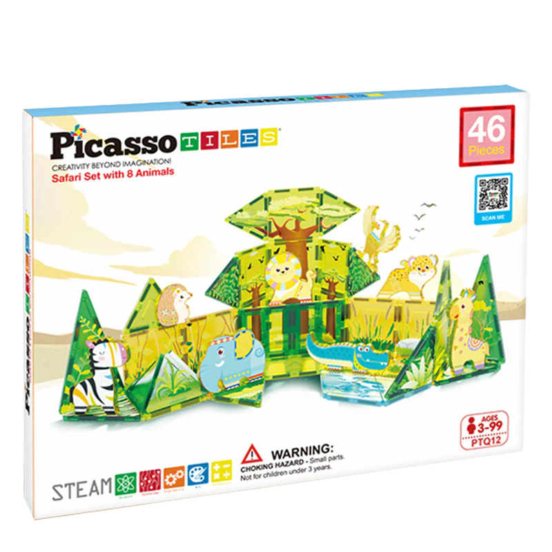 Juego de construcción Bloques magnéticos Safari 8 Figuras Picasso Tiles 6
