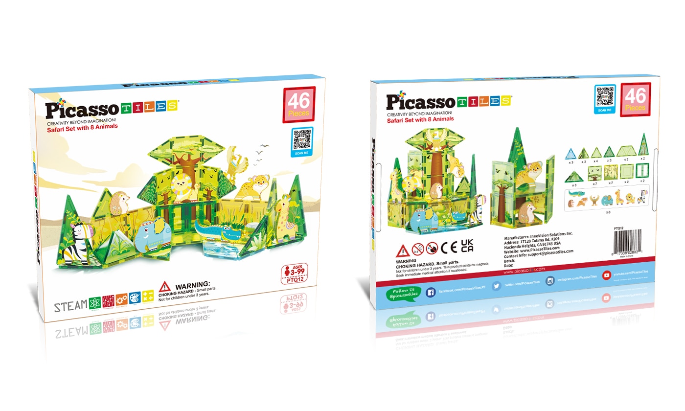 Juego de construcción Bloques magnéticos Safari 8 Figuras Picasso