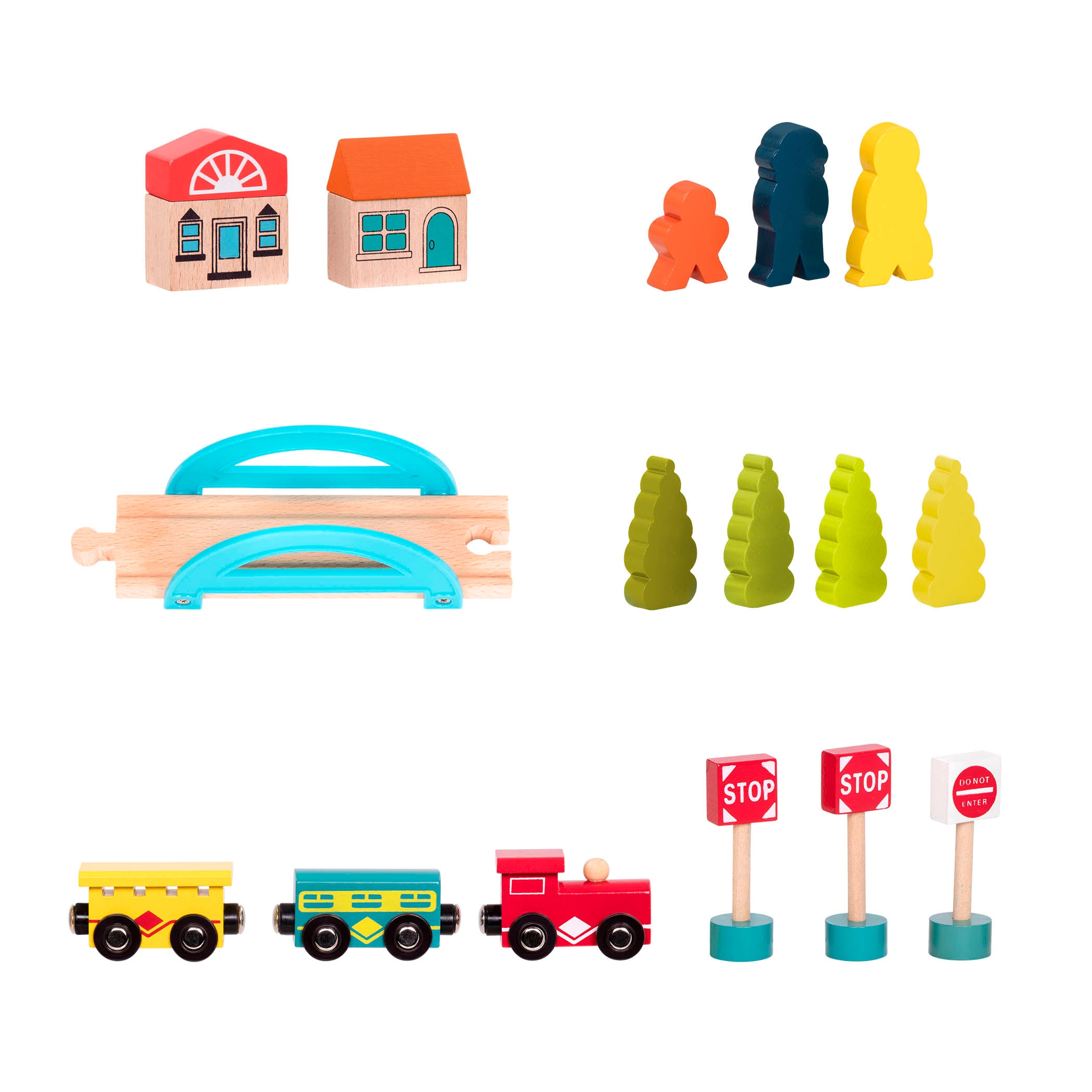 Set circuito tren de madera B toys 5