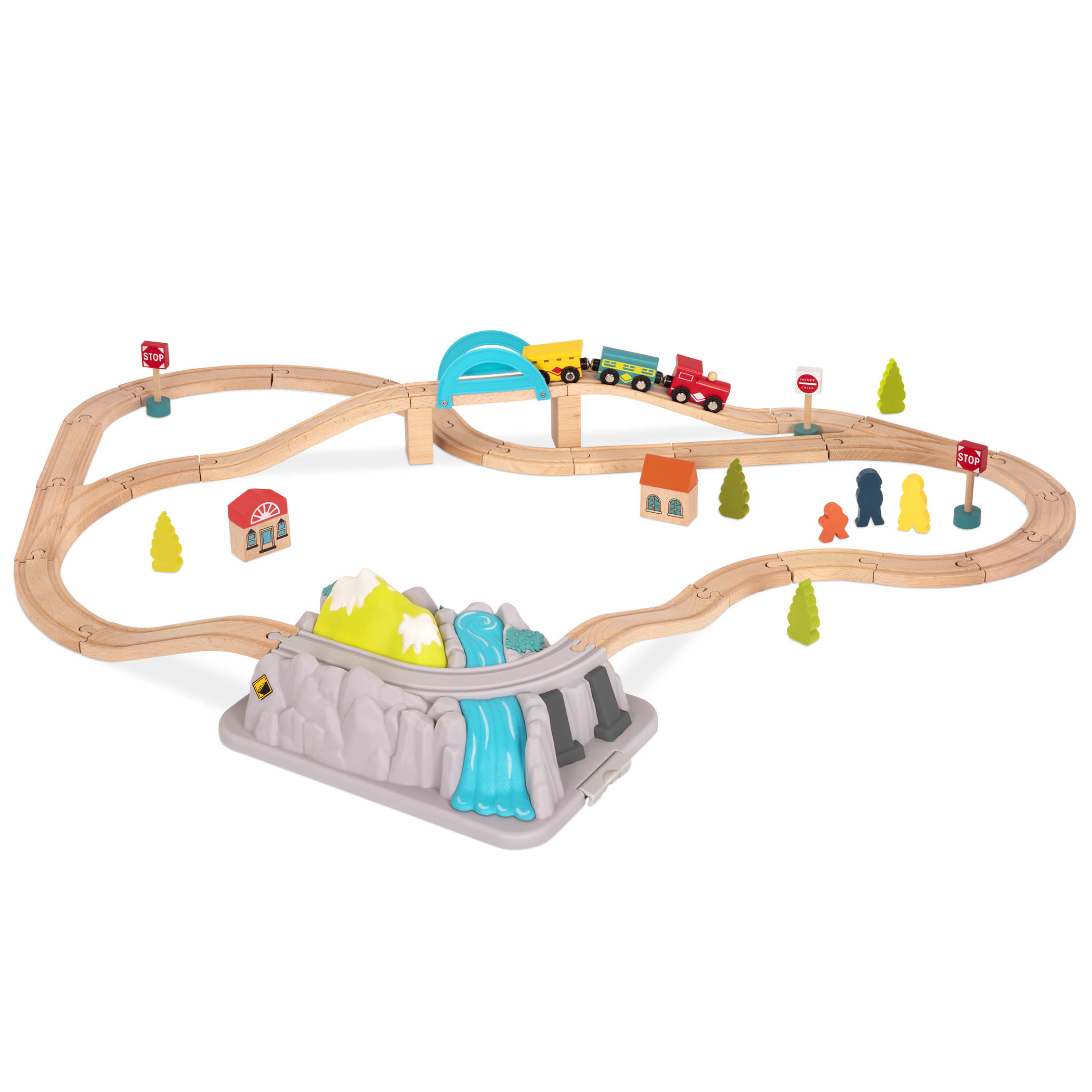 Set circuito tren de madera B toys 6