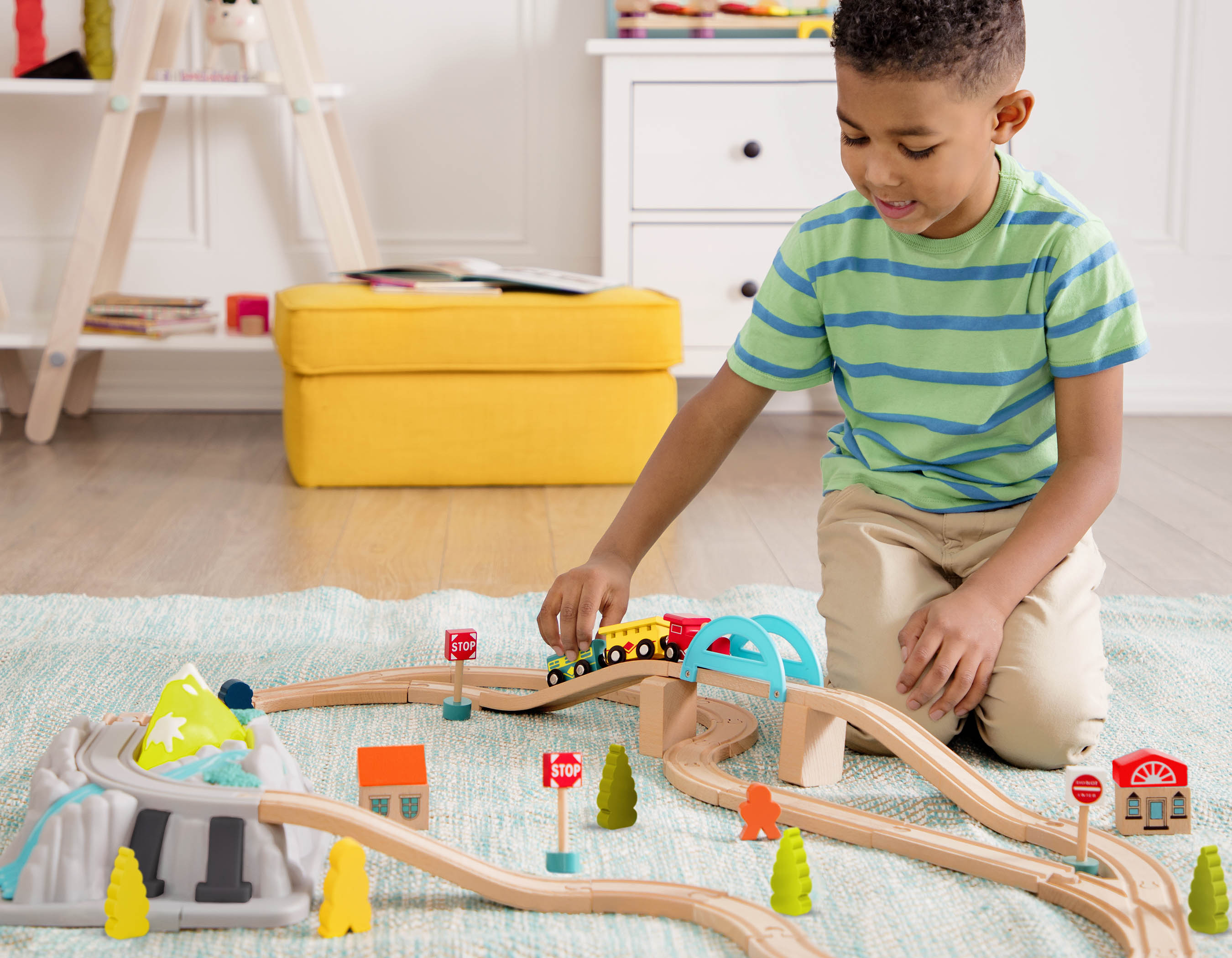 Set circuito tren de madera B toys 7