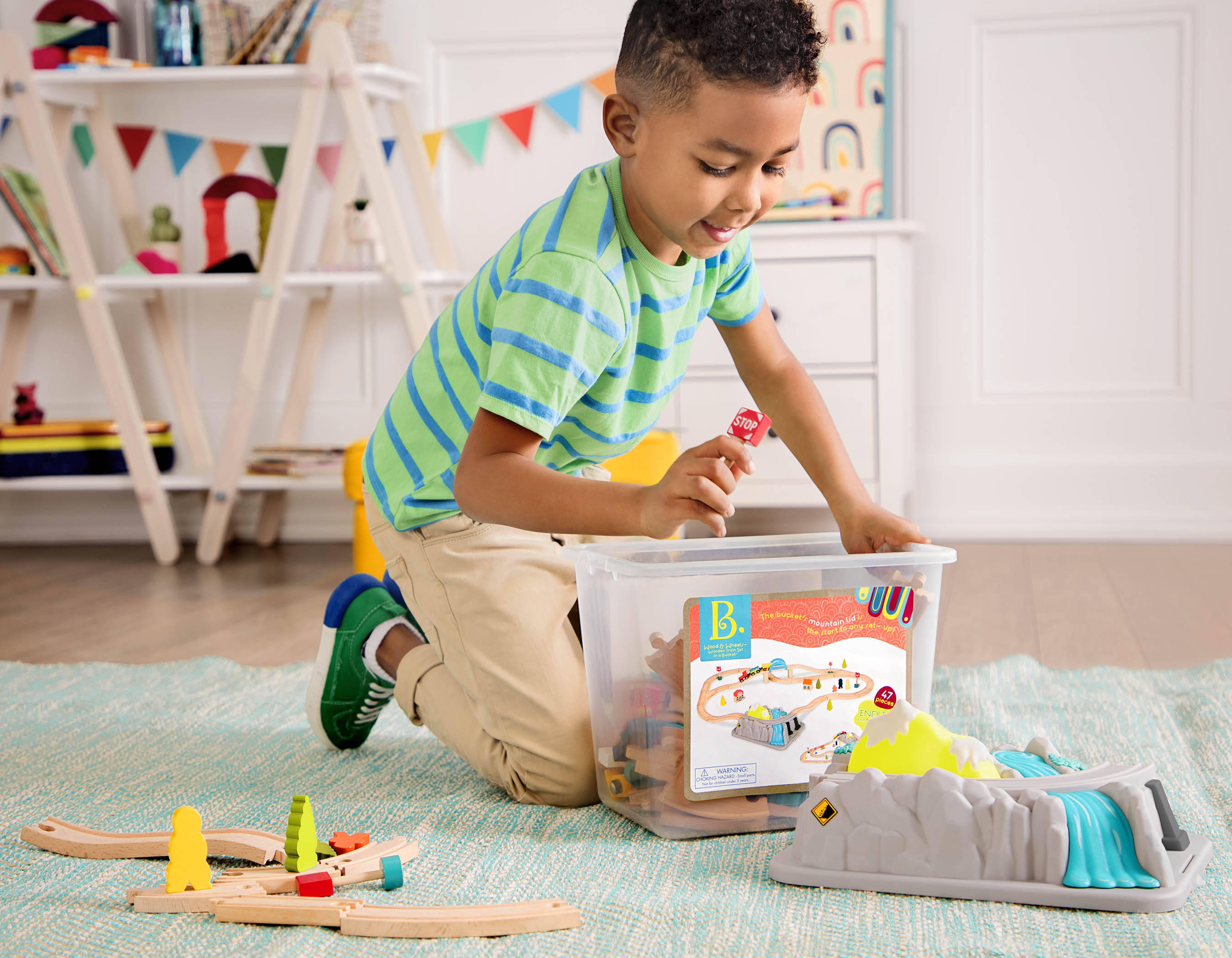Set circuito tren de madera B toys 8