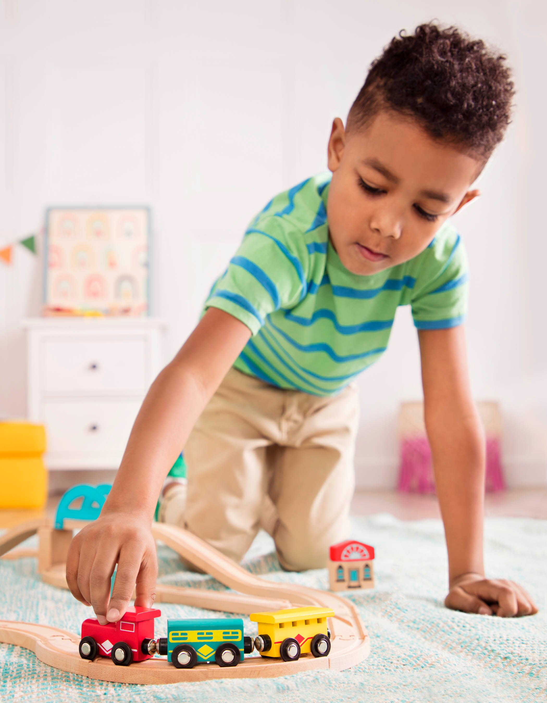 Set circuito tren de madera B toys 9