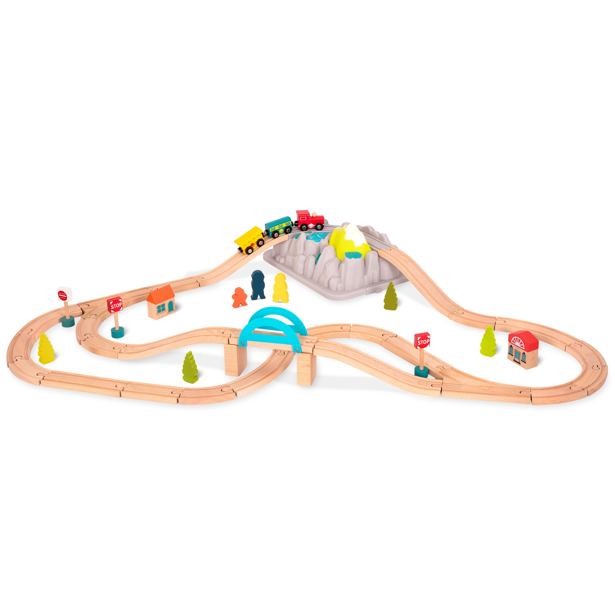 Set circuito tren de madera B toys 13