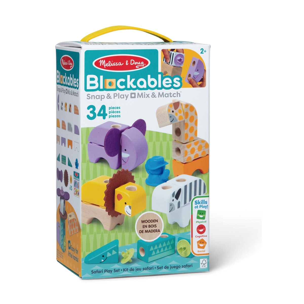 Imagen 0 de Set de construcción Blockables Safari Animals  34 piezas Melissa & Doug