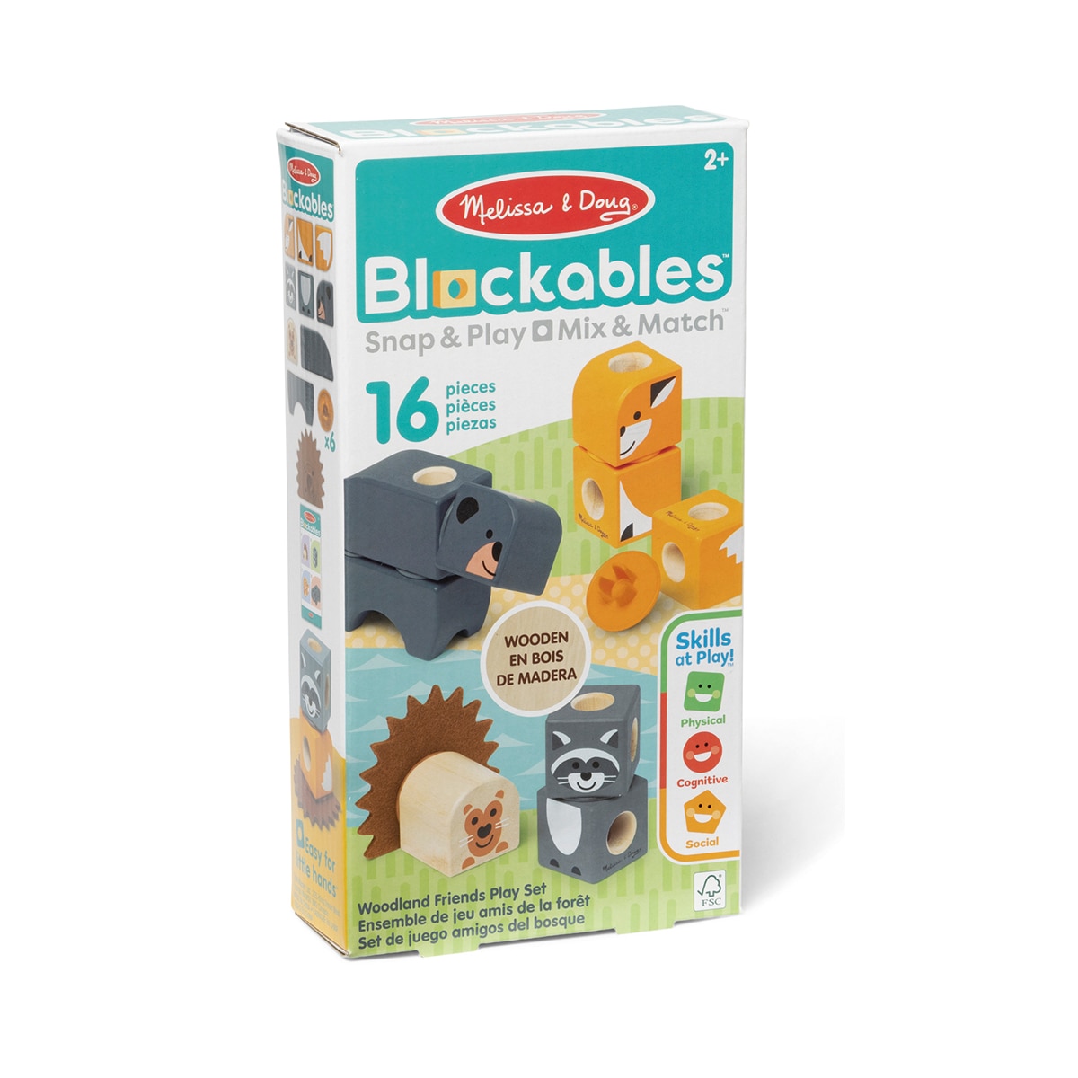 Imagen 0 de Set de construcción Blockables Woodland Creatures 16 piezas Melissa & Doug